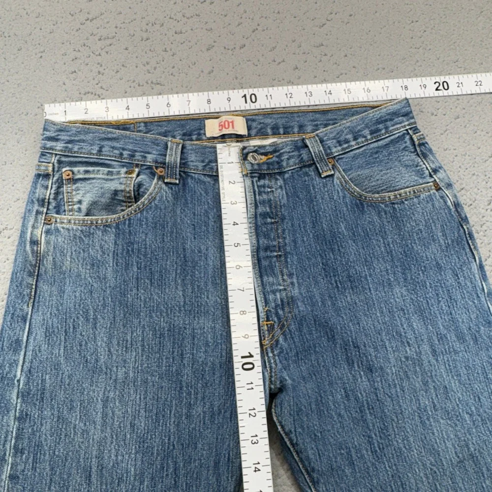 Levis 501 Jeans Mens 36x29 Blue Straight Leg Button Fly Denim Stonewash Original